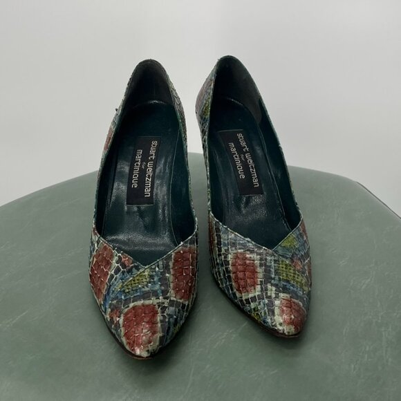 Stuart Weitzman Pumps Alligator Print Vintage Size 6 - Picture 3 of 6